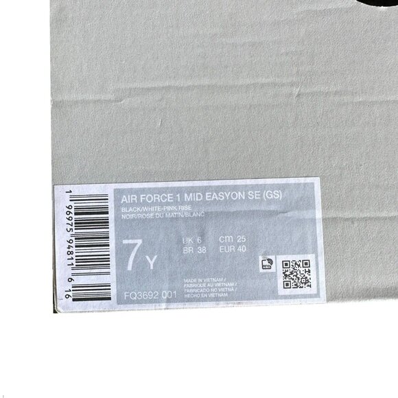 ⭐Nike Air Force 1 Mid Top Easy On Sz 7Y Big Kids Shoes Pink 3D Floral FQ3692-001 - Picture 7 of 14